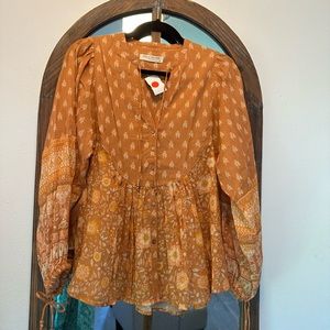 Spell Utopia Blouse Cinnamon XS NWT